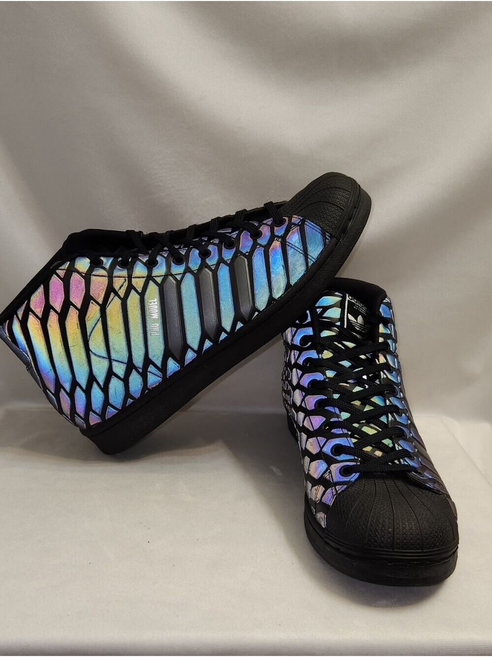 Adidas Pro Model Xeno High Top Iridescent Sneakers (Size 9.5)